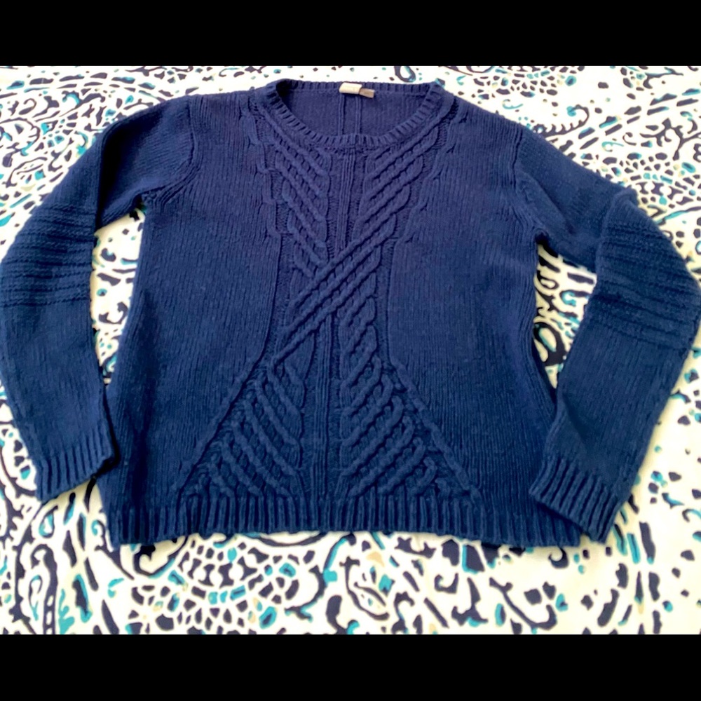 Roxy crop pullover navy knit sweater size 6